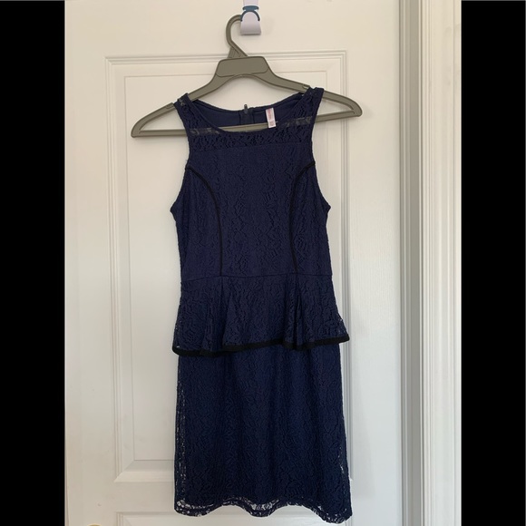 Navy blue peplum dress - Picture 1 of 2